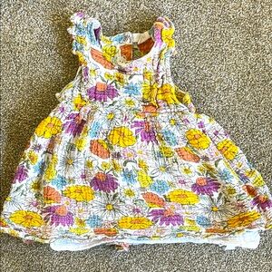 Angel Dear Floral Kids Dress - Yellow, Purple, Blue